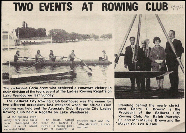 two events at rowing club newspaper article